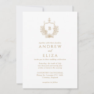 Modern Chic Gold Monogram Wedding Invitation