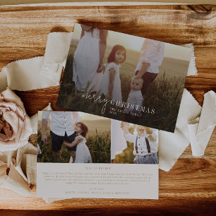 Modern Chic Gold Photo Overlay Christmas News Holiday Card