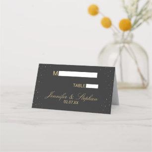 Modern Chic Gold Speckled on Black Place Cards