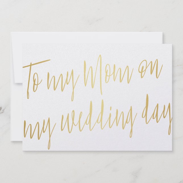 Modern Chic Gold "To my mum on my wedding day" Card (Front)