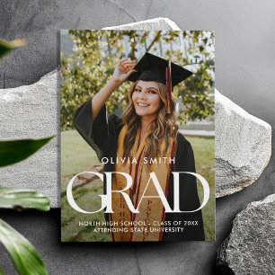 Modern Chic Grad Photo Graduation Announcement