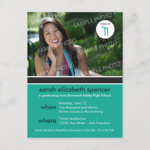 Modern Chic Graduation Announcement (teal)