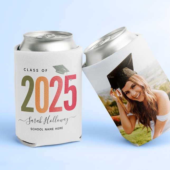 Modern Chic Graduation Blush Pink Grad Party Can Cooler (Creator Uploaded)