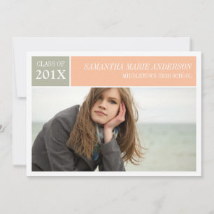 Modern Chic Graduation Invitation - Peach