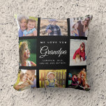 Modern Chic Grandpa Keepsake Family Photo Collage  Cushion<br><div class="desc">A beautiful,  modern gift for your wonderful grandfather: A trendy Instagram photo collage pillow with your personal message and names for that special keepsake packed with years of memories. We love you,  Grandpa!</div>