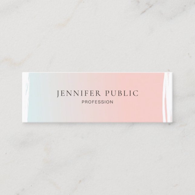 Modern Chic Graphic Design Professional Plain Mini Business Card (Front)