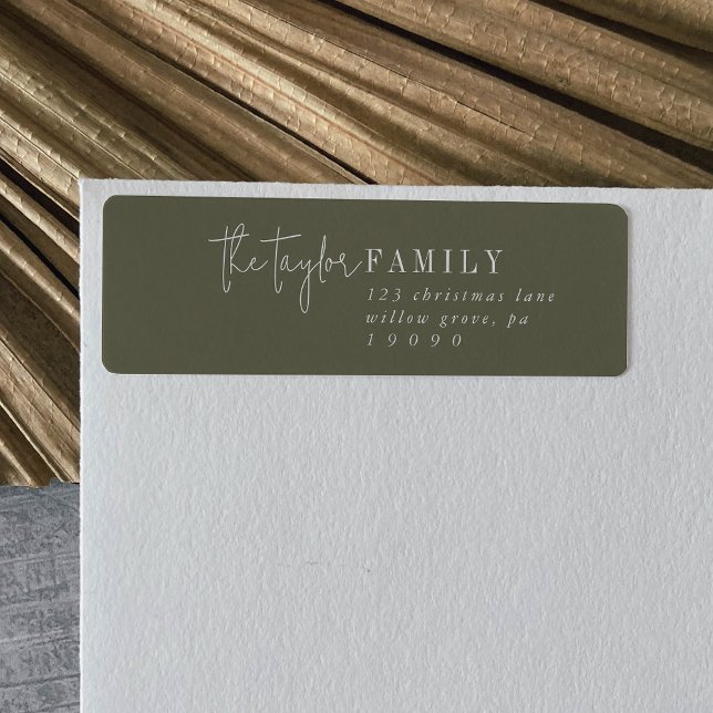 Modern Chic | Green Family Return Address Label (Creator Uploaded)