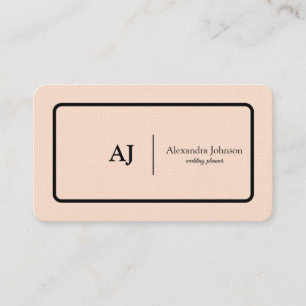 Modern Chic Green Monogram Stylish Trendy Business Card