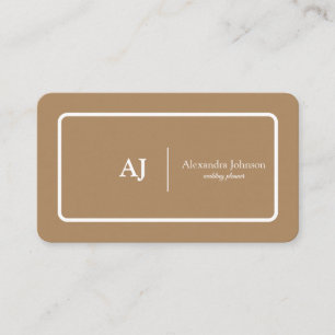 Modern Chic Green Monogram Stylish Trendy Business Card