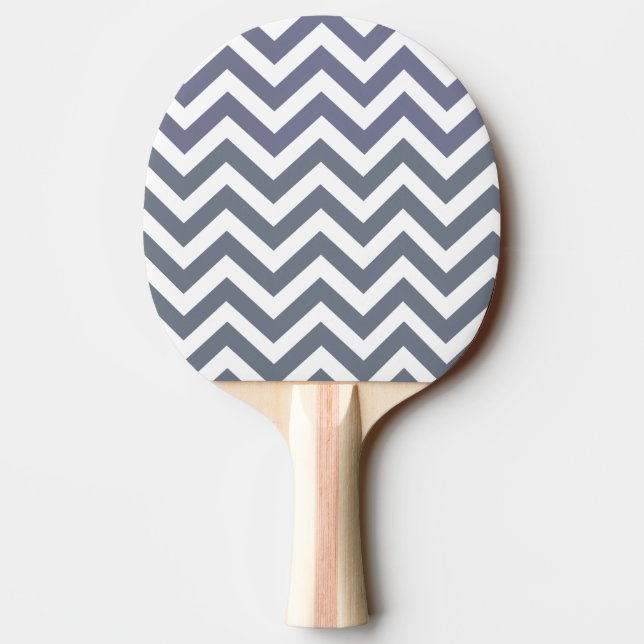Modern Chic Grey White Lines Pattern Ping Pong Paddle (Back)