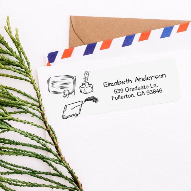 Modern Chic Hand Drawn Graduate Invitation Return  (Creator Uploaded)