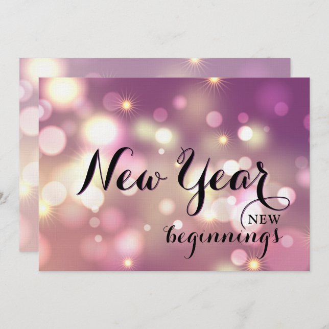 Modern Chic Happy New Year's Eve Party Invitation (Front/Back)