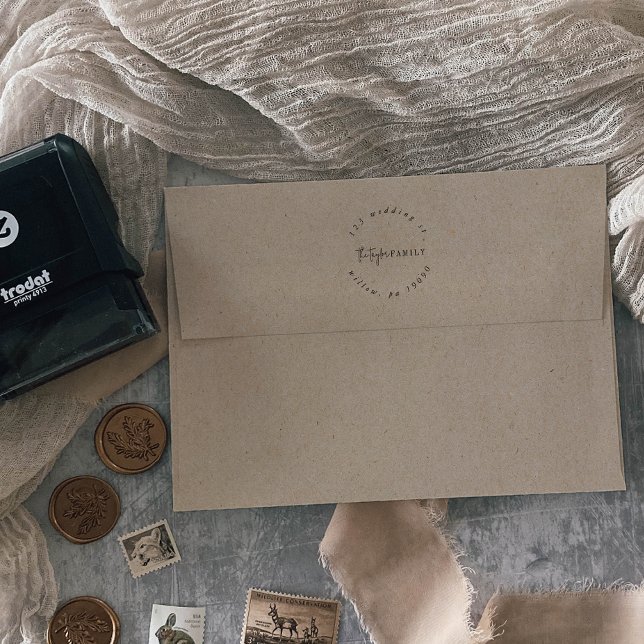 Modern Chic Holiday Card Circular Address Self-inking Stamp (Creator Uploaded)