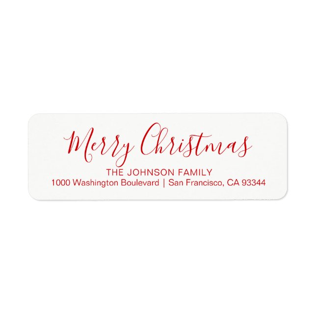 Modern Chic Holiday Christmas Return Address (Front)