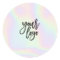Modern chic holographic pastel rainbow brand logo