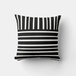 modern chic home decor bold black and white stripe cushion