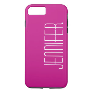 Modern Chic Hot Pink, Personalised Jumbo Name iPhone 8 Plus/7 Plus Case