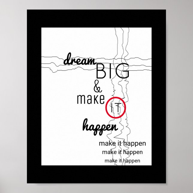 modern chic inspirational quote poster dream big (Front)