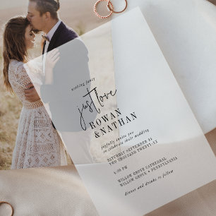Modern Chic Just Love Modern Unique Wedding Vellum Invitations