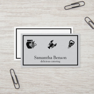 Modern Chic Kitchen Utensils Cooking and Catering  Business Card