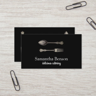 Modern Chic Kitchen Utensils Cooking and Catering  Business Card