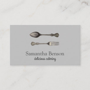 Modern Chic Kitchen Utensils Cooking and Catering Business Card