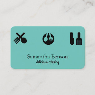 Modern Chic Kitchen Utensils Cooking and Catering Business Card