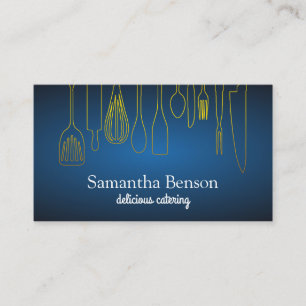 Modern Chic Kitchen Utensils Cooking and Catering Business Card