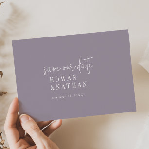 Modern Chic Lavender Purple Wedding Save The Date