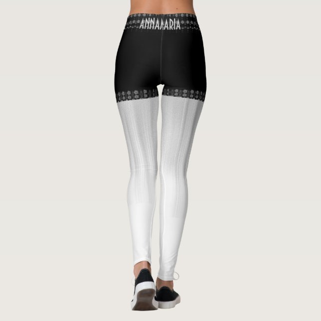 Modern Chic LavishlyOn Monogram Denim/Lace Shorts Leggings (Back)