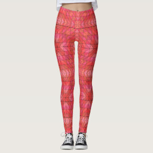 Modern Chic Leggings with Bold Red Triangles