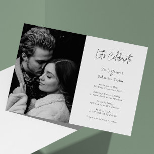 Modern Chic let's Celebrate Wedding Reception-Only Invitation