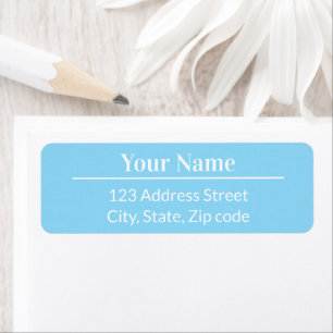 Modern Chic Light Pastel Blue Name Mail Addressed