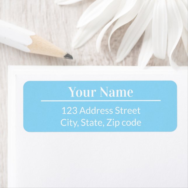 Modern Chic Light Pastel Blue Name Mail Addressed (Insitu)