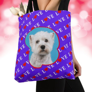 Modern chic LOVE custom photo Tote Bag