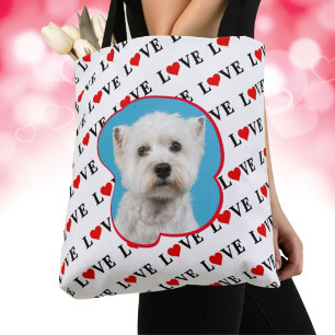 Modern chic LOVE custom photo Tote Bag