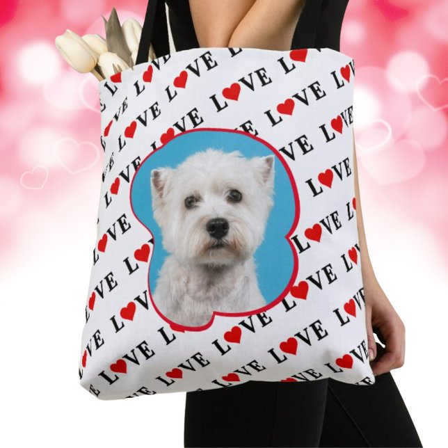 Modern chic LOVE custom photo Tote Bag (Creator Uploaded)
