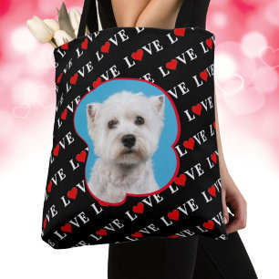Modern chic LOVE custom photo Tote Bag