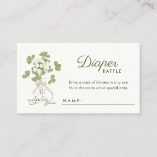Modern Chic Lucky Shamrock with Bow baby shower Enclosure Card