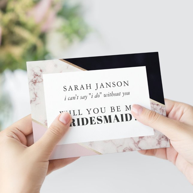 Modern Chic Marble Bridesmaid Invitation (Creator Uploaded)