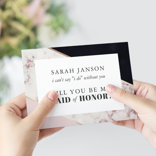 Modern Chic Marble Maid of Honour Invitation (Creator Uploaded)
