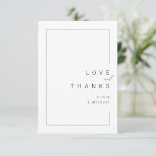 Modern chic minimal typography wedding thank you card