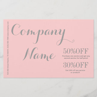 Modern Chic Minimalist Cosmetologist blush pink Flyer