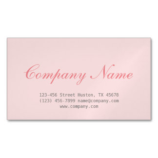 Modern Chic Minimalist Cosmetologist blush pink Magnetic Business Card