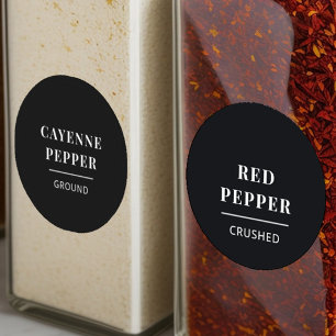 Modern Chic Minimalist Elegant Black Spice Labels
