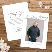 Modern Chic Minimalist In Loving Memory Photo Card