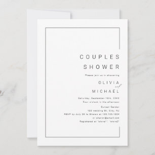 Modern chic minimalist photo couples shower invita invitation