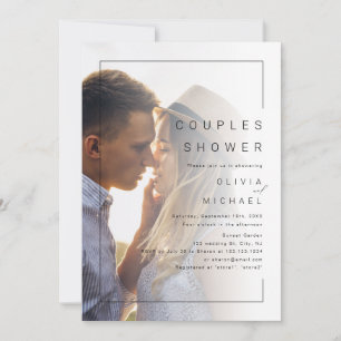 Modern chic minimalist photo couples shower invitation