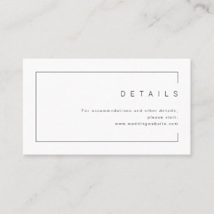 Modern chic minimalist photo wedding Details Place Card