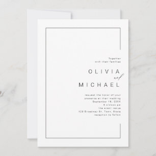 Modern chic minimalist photo wedding invitation